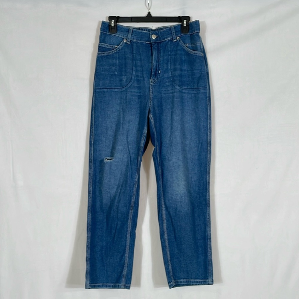 Free People Jeans Relaxed Fit Size M Elastic Back Waist.